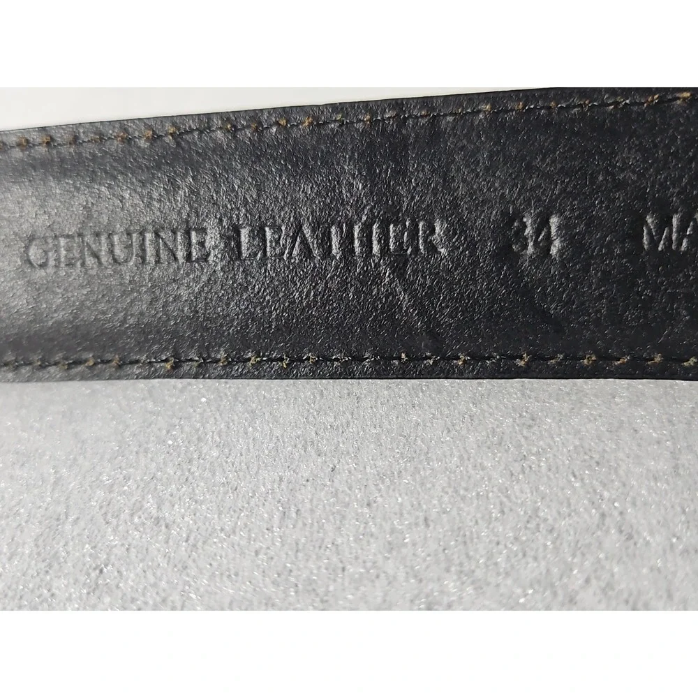 DAN POST LIZARD PRINT GENUINE LEATHER BELT SIZE (34) AND DEMOTT/ATON BUCKLE